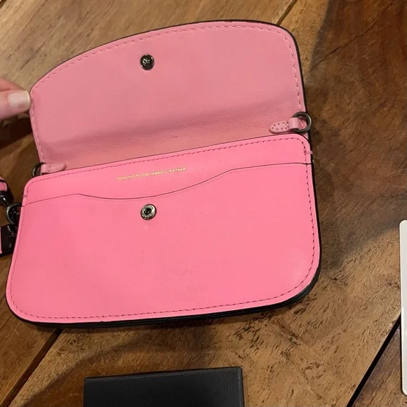 Coach 1941 Glovetanned Leather Bright Pink Clutch Wristlet with Paperwork - Picture 13 of 16